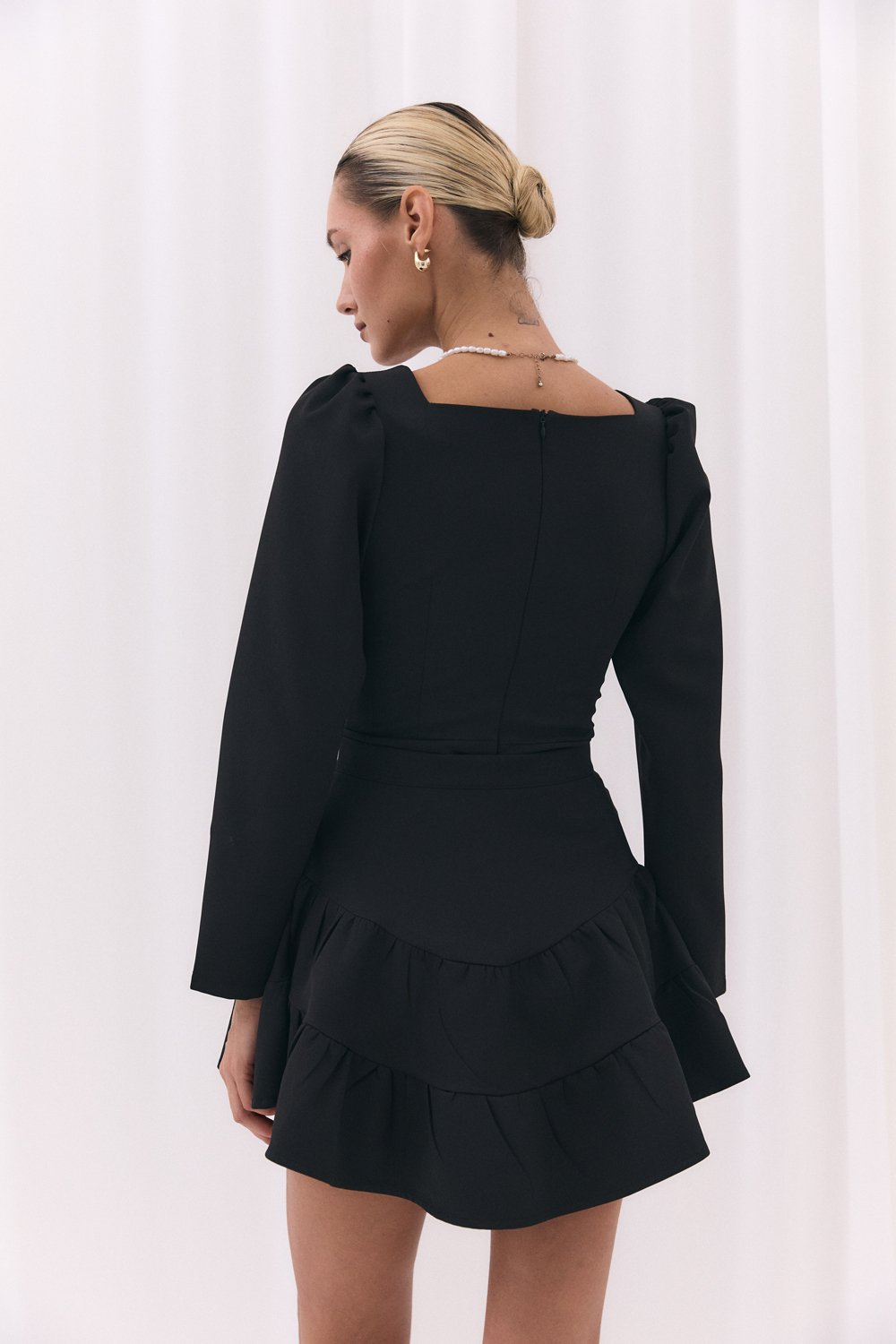 Black skirt with a shaped yoke