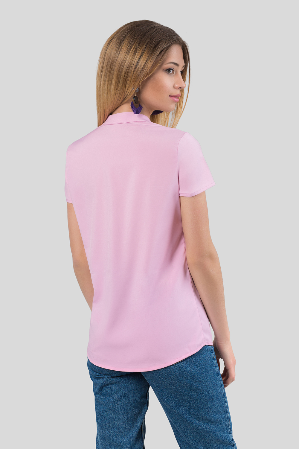 Pink short sleeve blouse