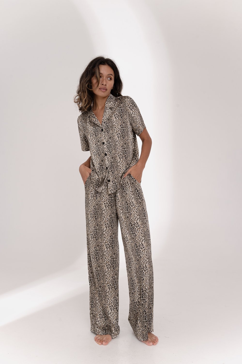 Silk pajamas with shirt and pants