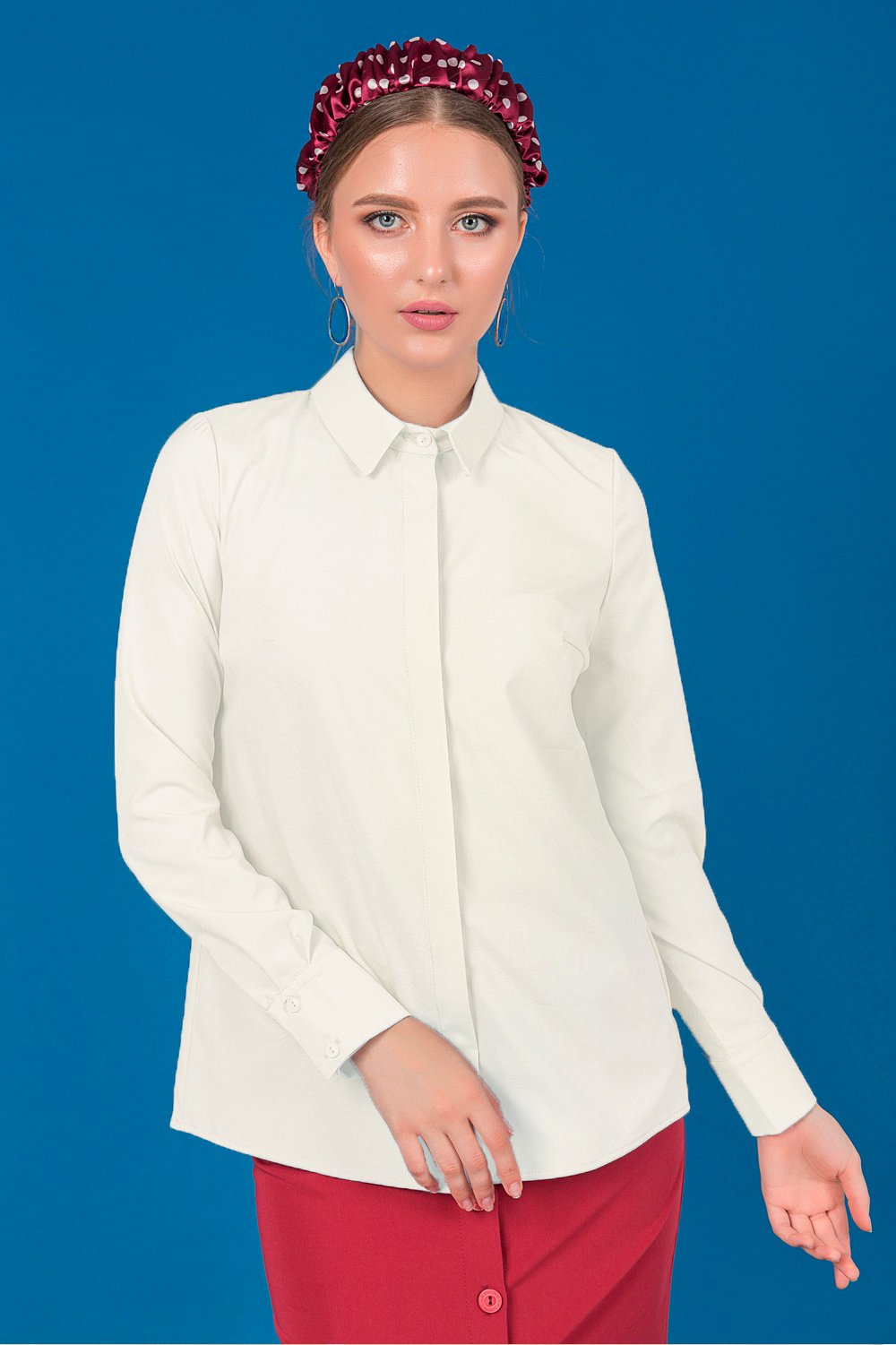 Blouse with hidden placket