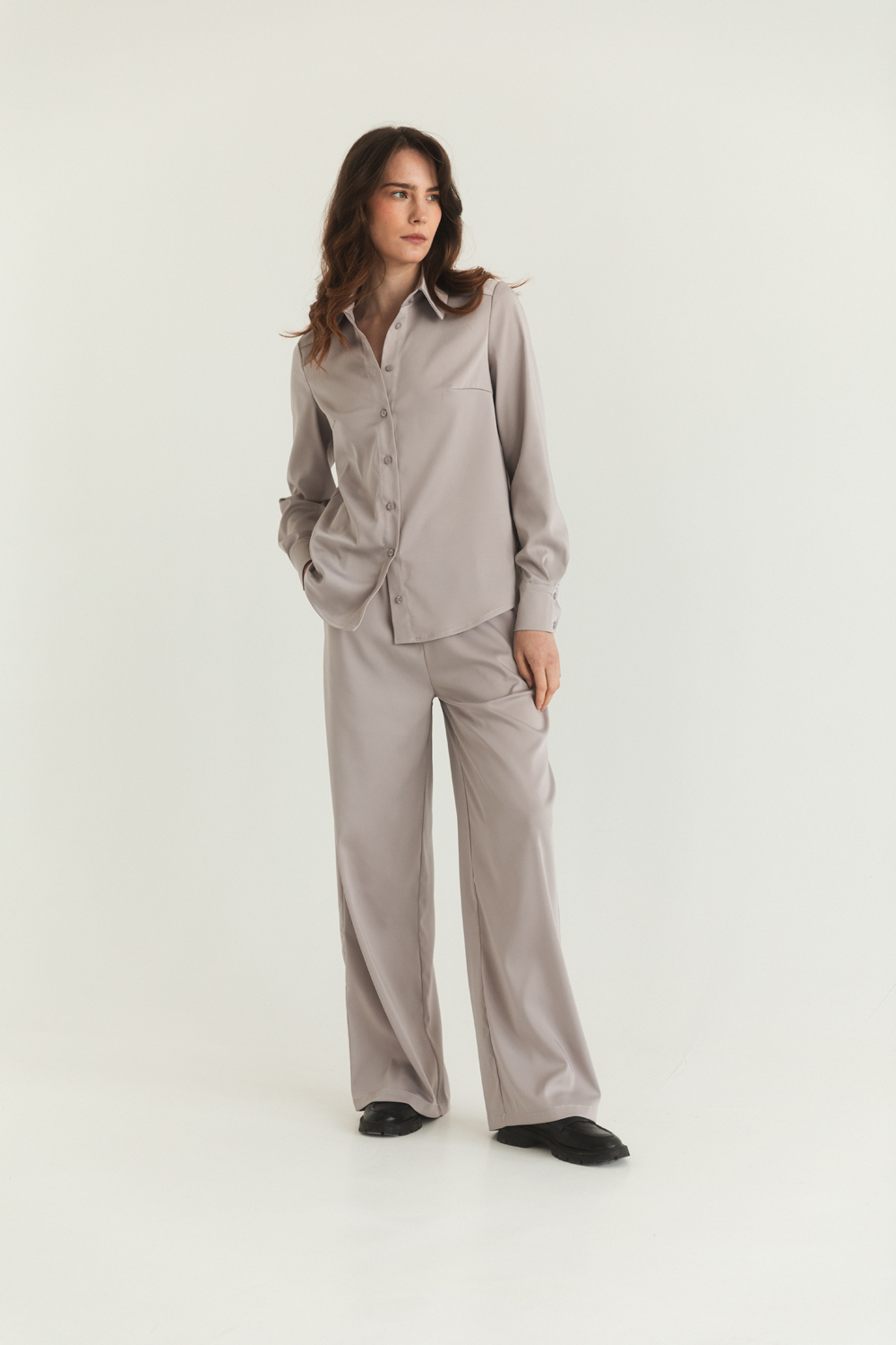 Gray stylish loose fit suit