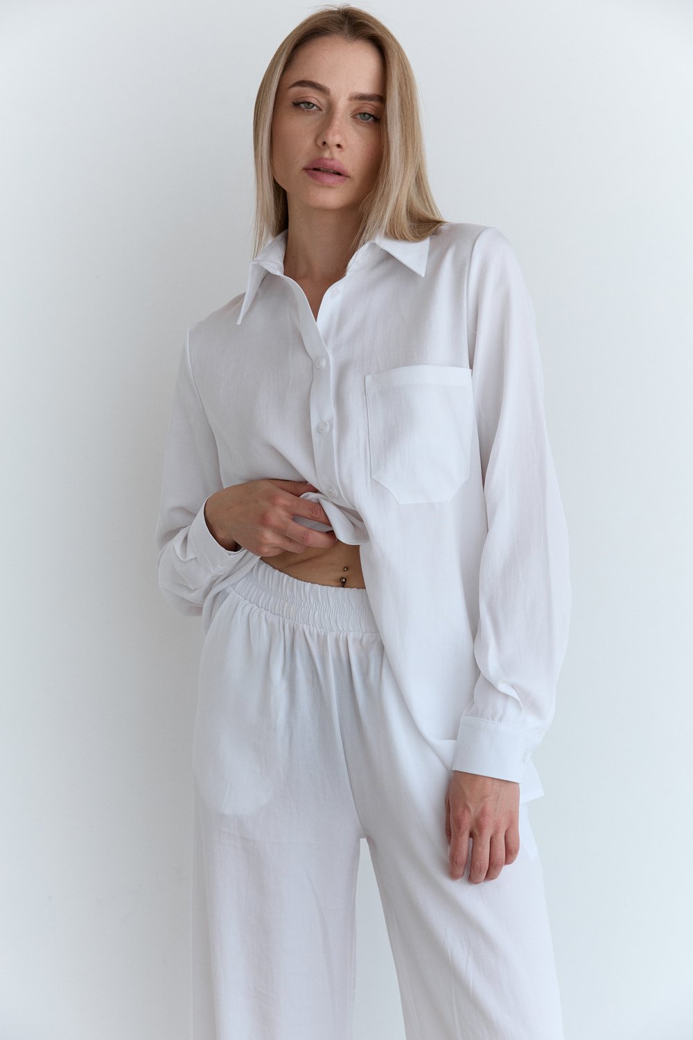 White loose-fitting blouse
