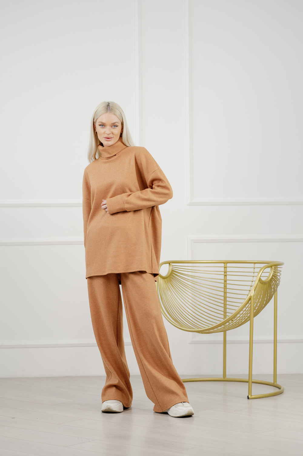 Warm angora suit in color 