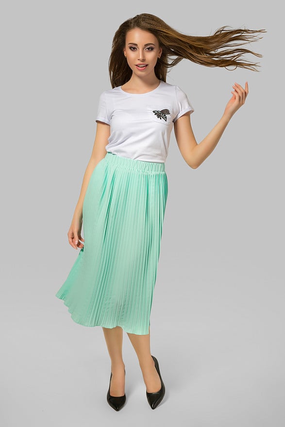 Mint pleated skirt