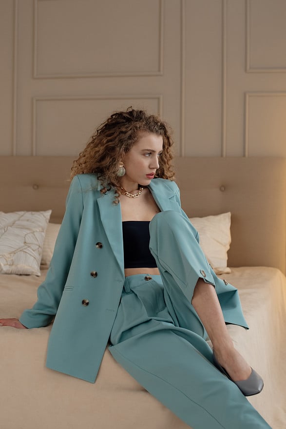 Mint double-breasted jacket