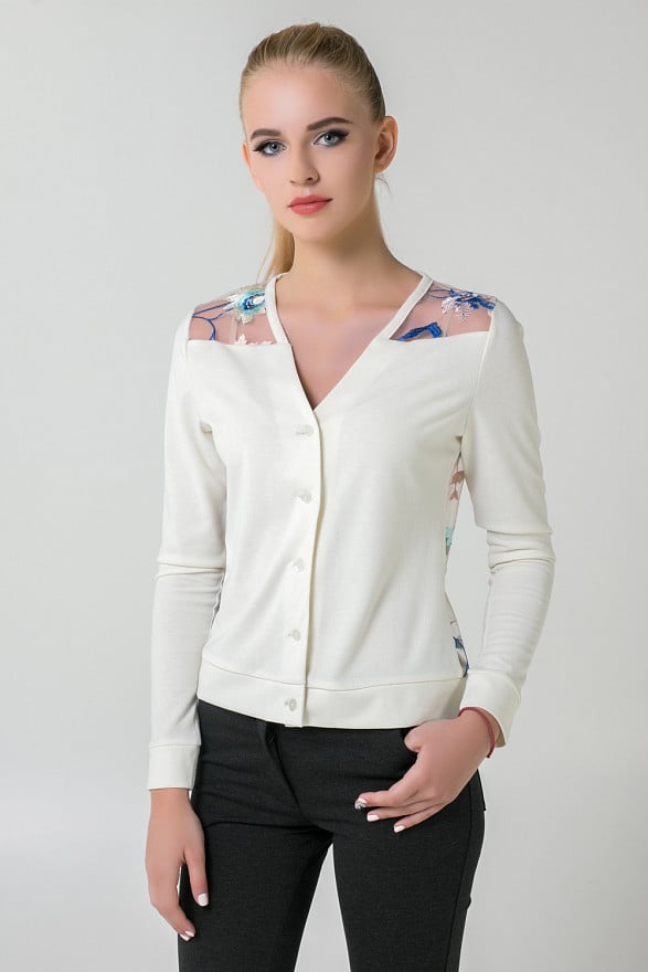 Cardigan in milk colour