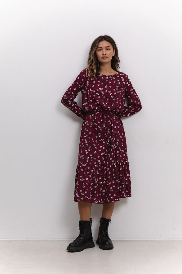 Midi dress in Marsala color