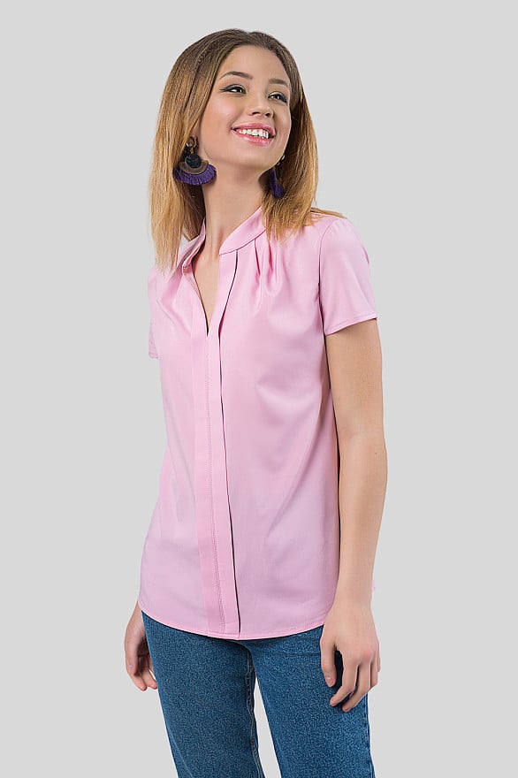 Pink short sleeve blouse