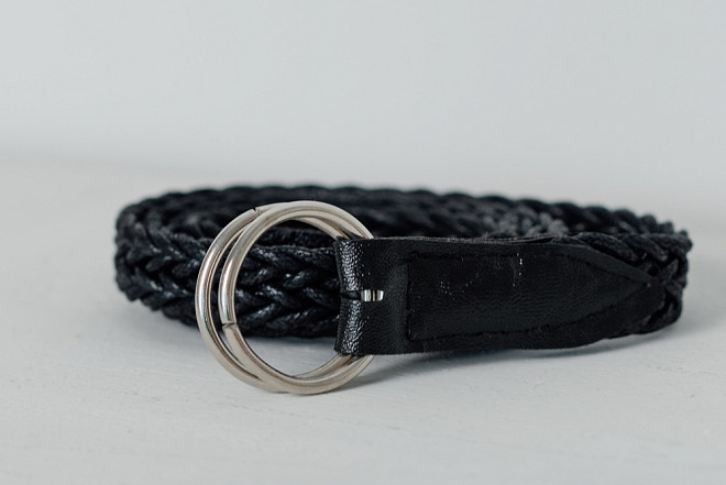 Black braided belt