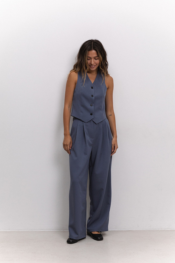 Gray-blue palazzo pants