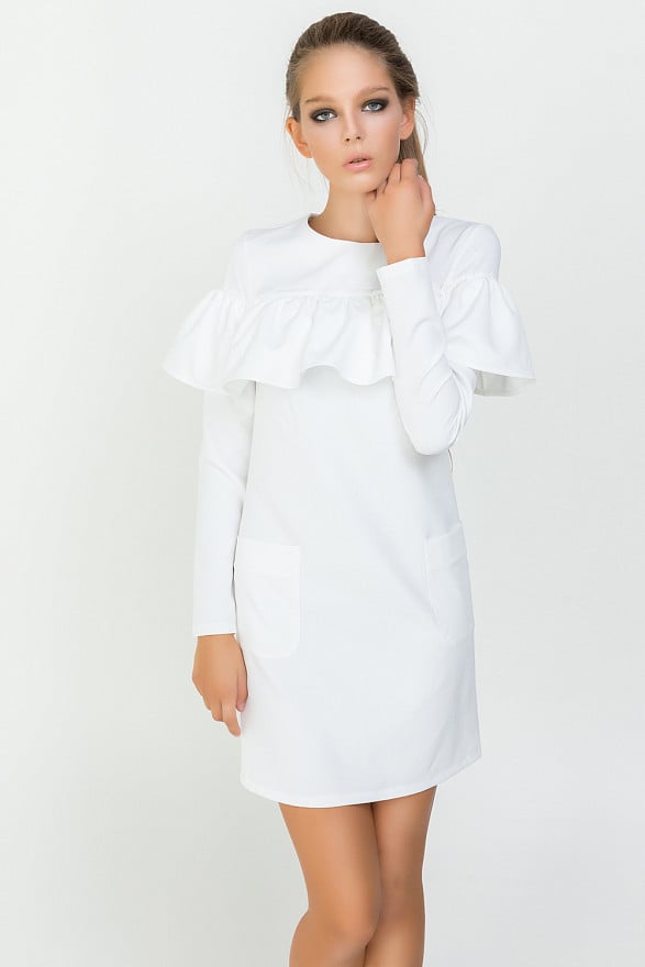 White pelerine dress