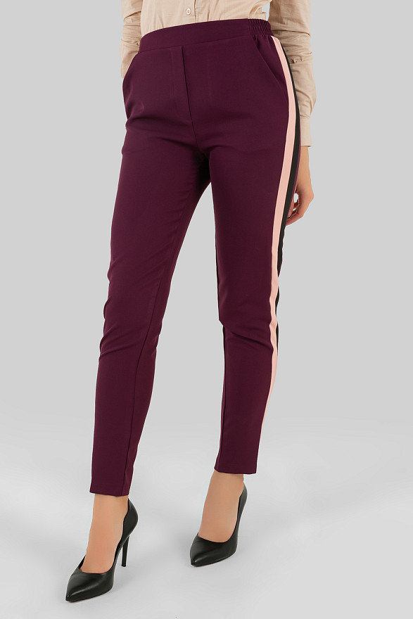 Trousers with two-tone stripes