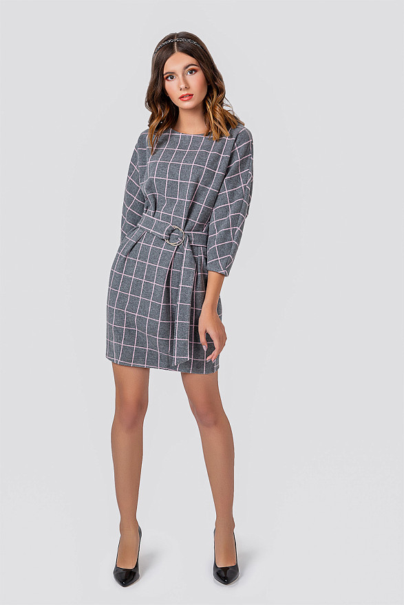 Angora checkered dress