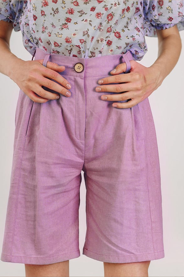 Purple Bermuda shorts