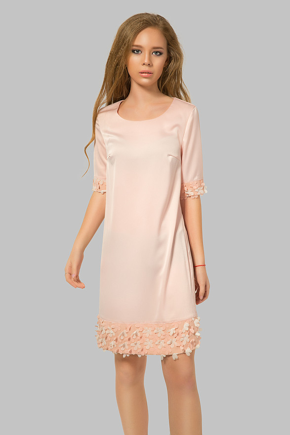 Dress with floral trim