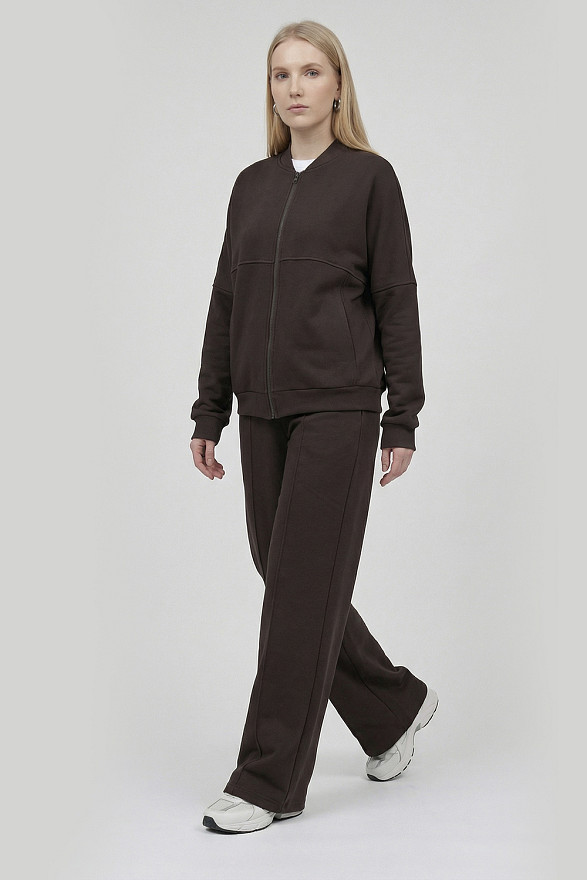 Шоколадний прогулянковий костюм - світшот та штани