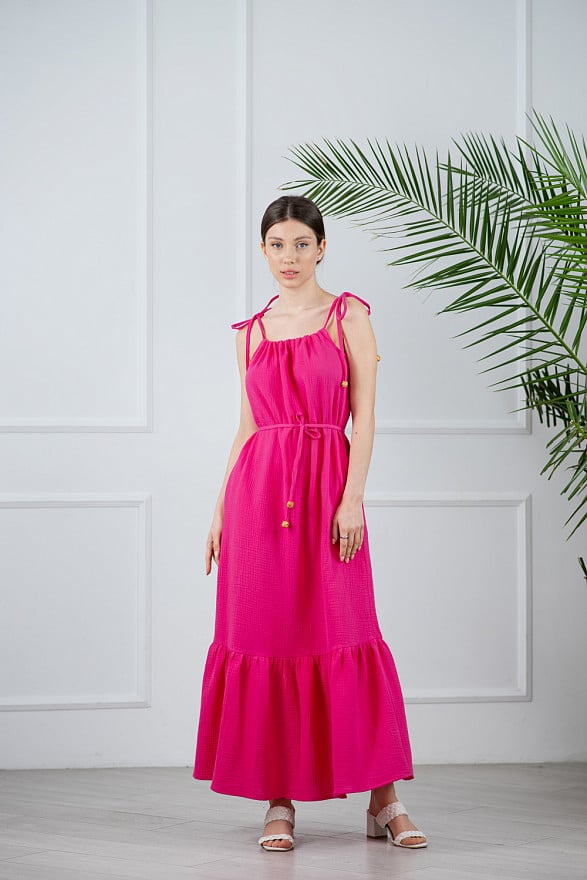 Maxi sundress in fuchsia 