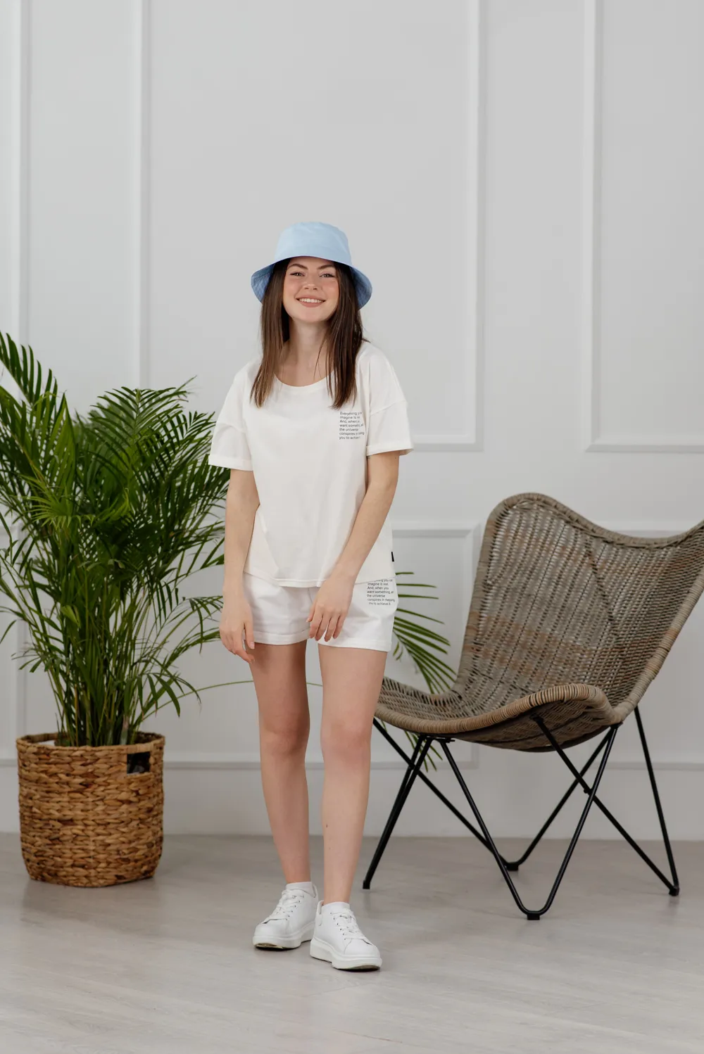 Cotton suit t-shirt with shorts