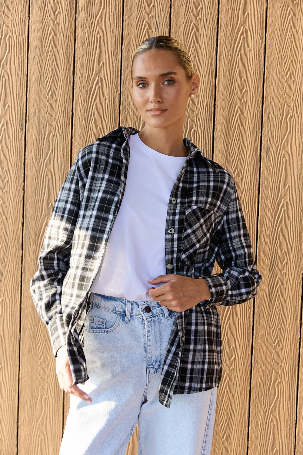 Black checkered shirt