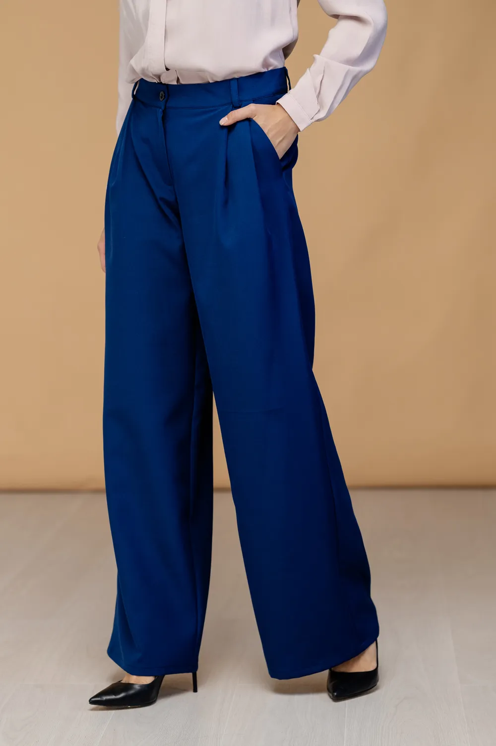 Blue wide leg pants