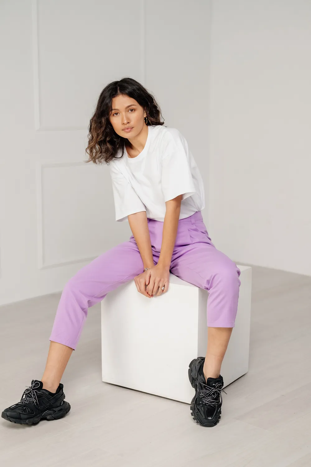 Purple slouchy jeans