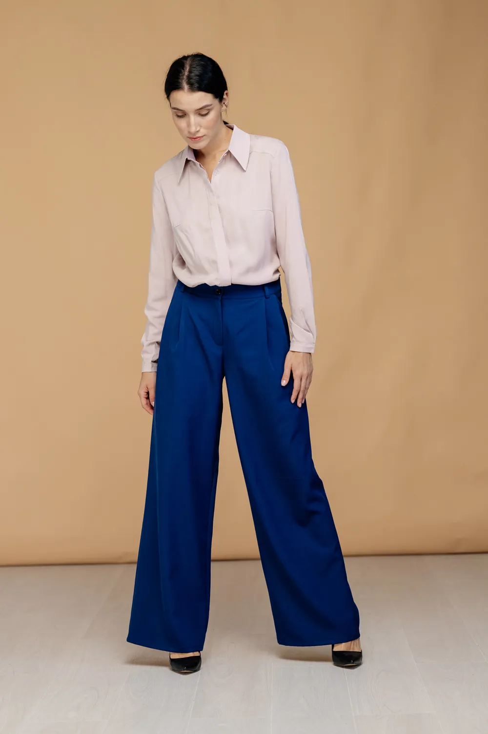 Blue wide leg pants