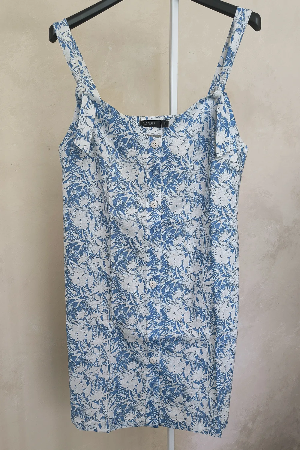 Blue dress with adjustable straps