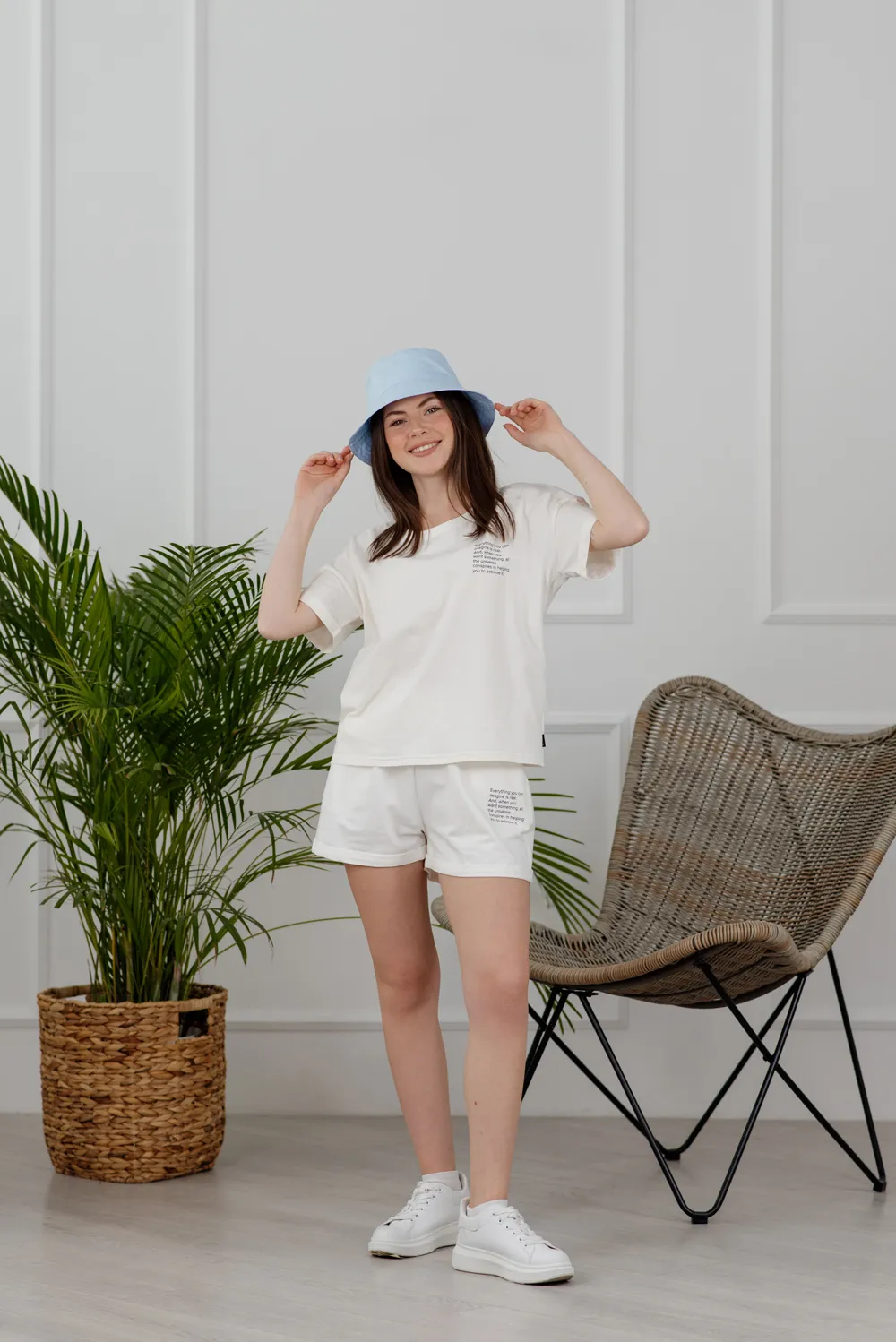 Cotton suit t-shirt with shorts