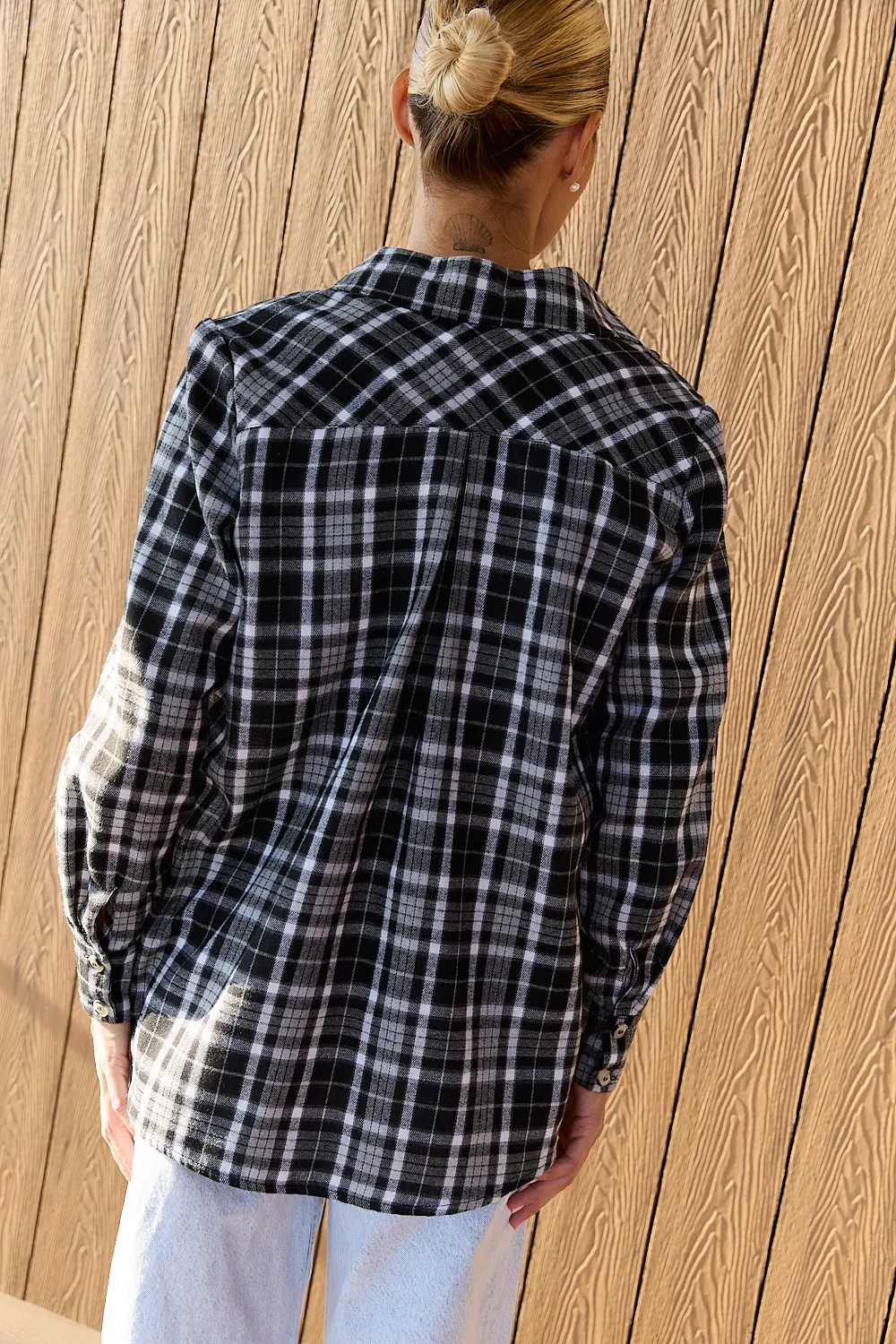 Black checkered shirt