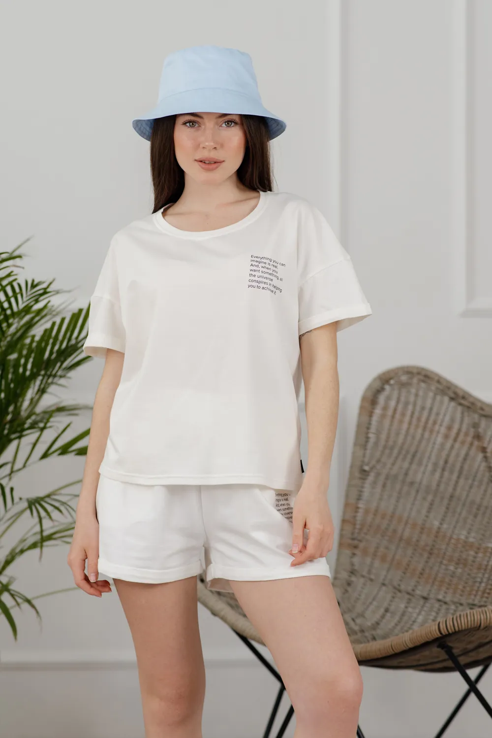 Cotton suit t-shirt with shorts