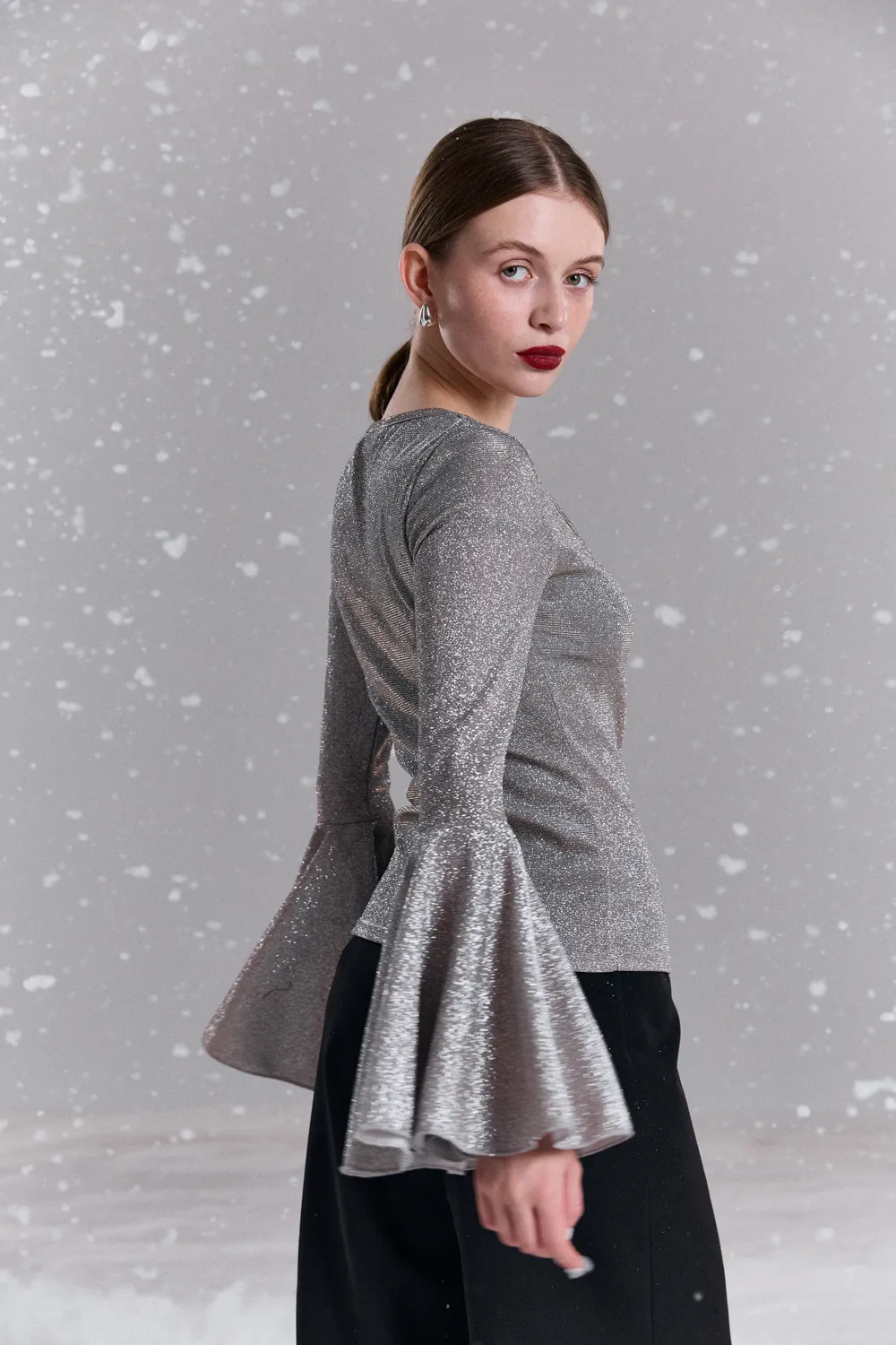 Silver Lurex Knit Top