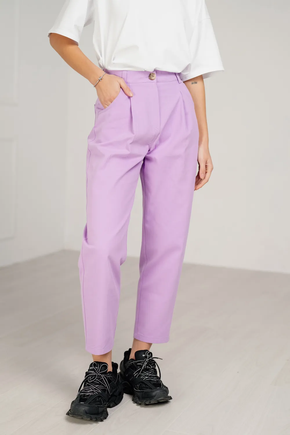 Purple slouchy jeans