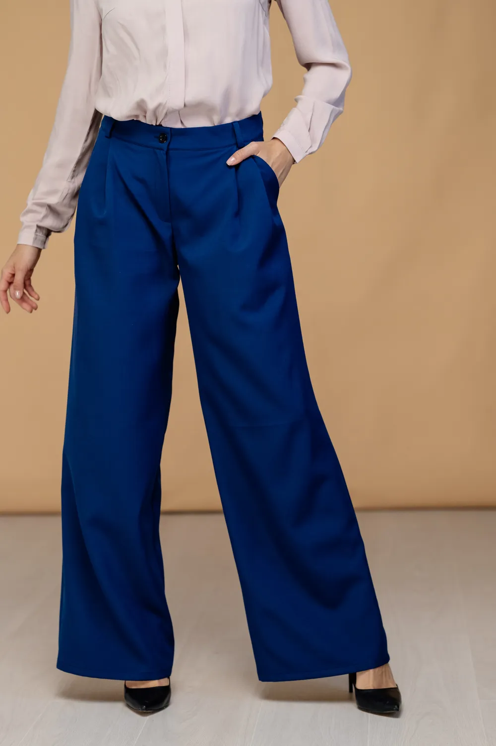 Blue wide leg pants