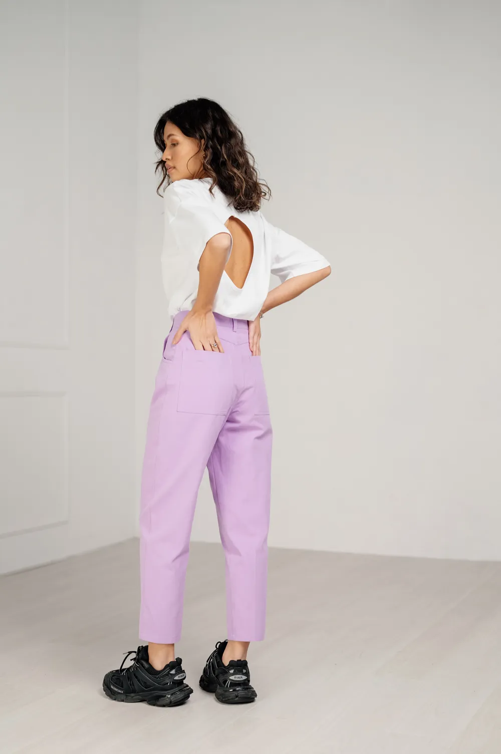 Purple slouchy jeans