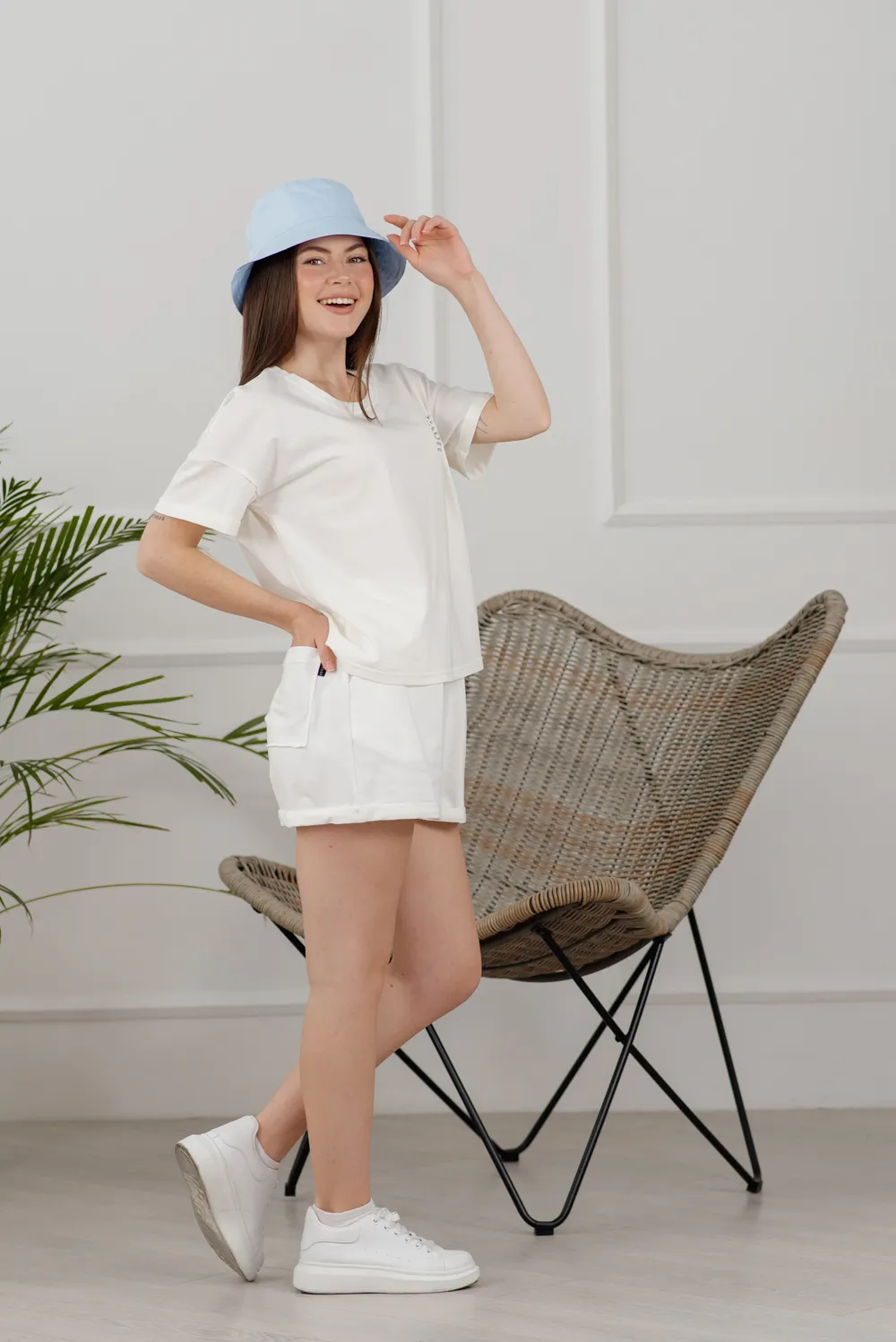 Cotton suit t-shirt with shorts