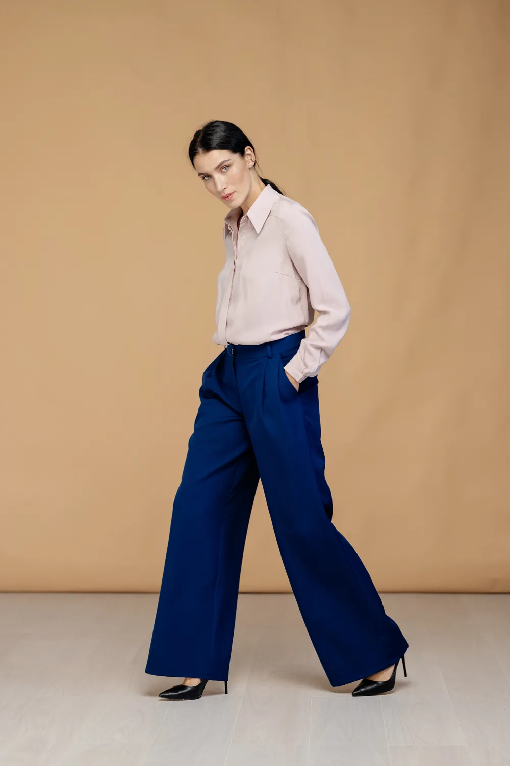 Blue wide leg pants